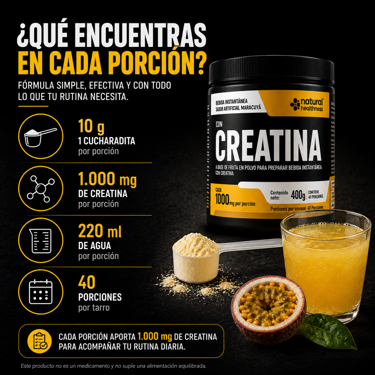 Combo 2 UND. Creatina sabor Maracuya