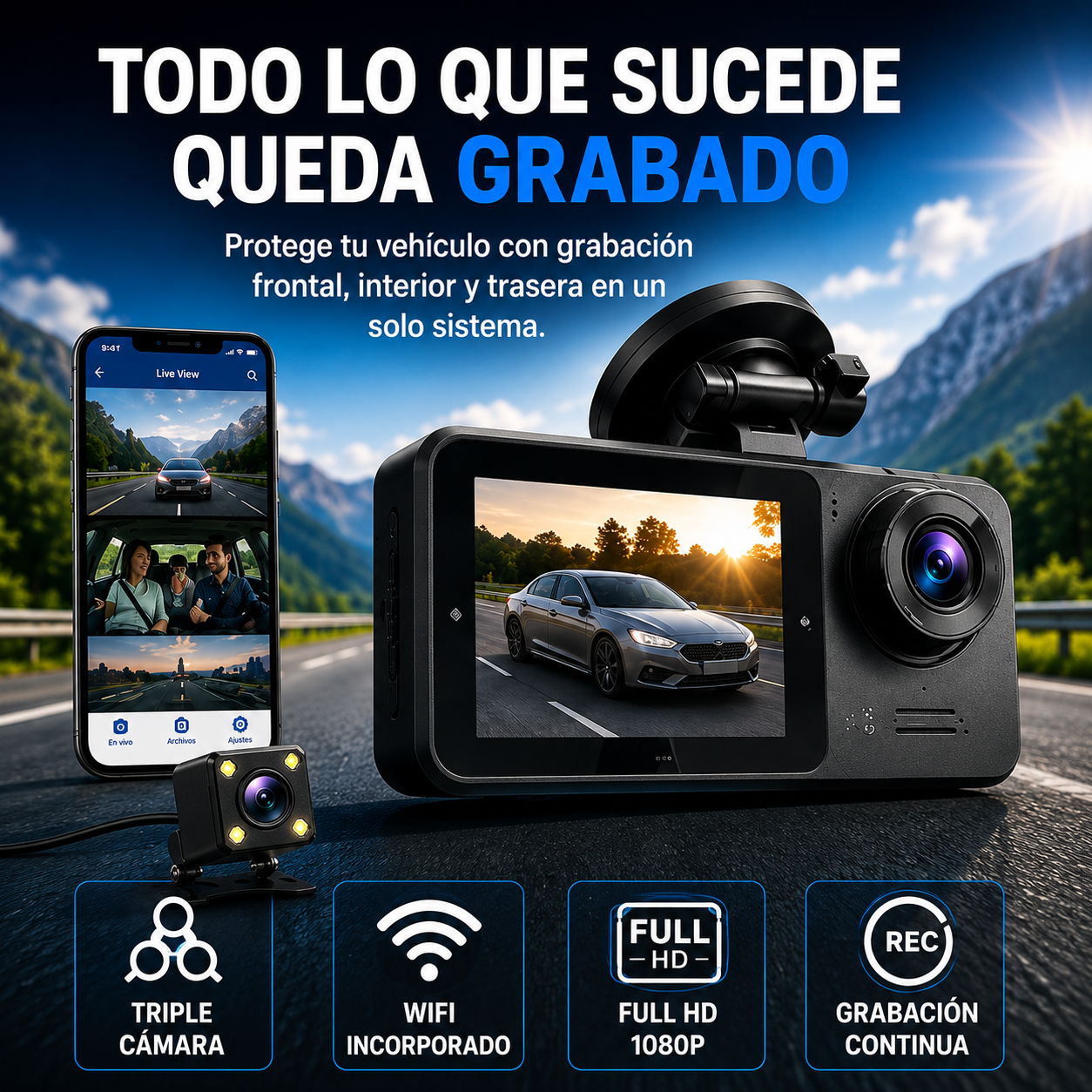 Camara De Seguridad Frontal y Trasera