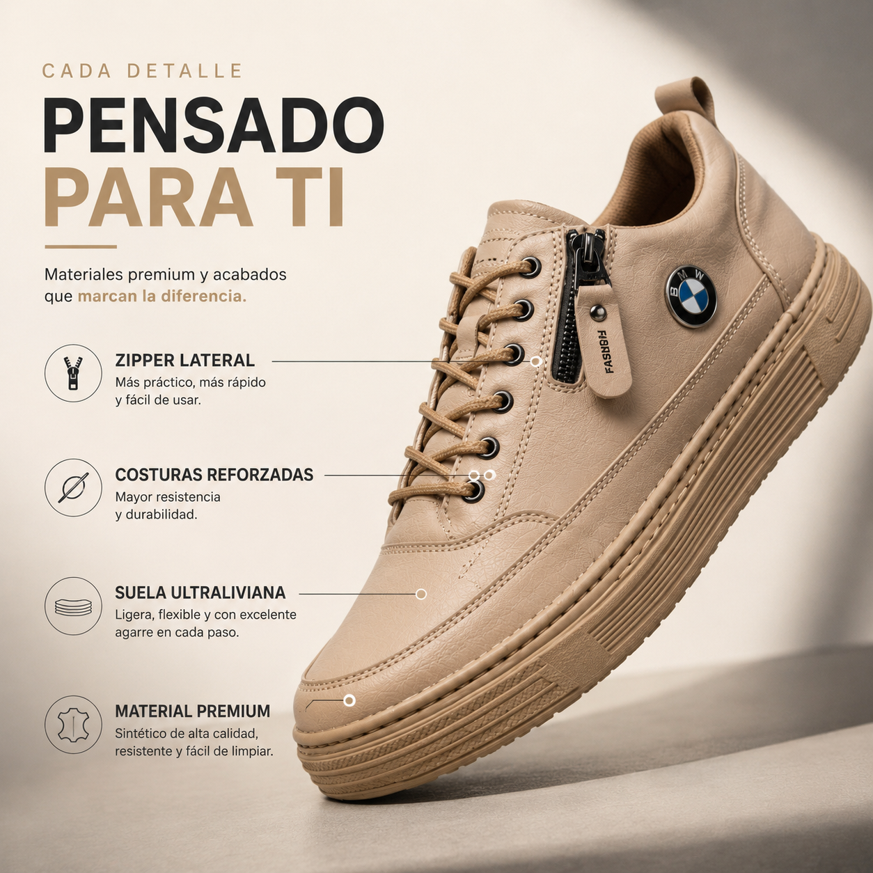 Tenis Casual Zipper