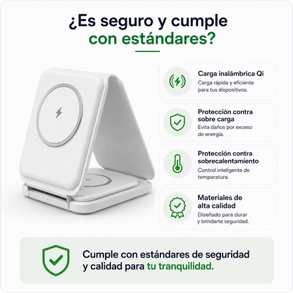 Cargador Inalámbrico Plegable 3 En 1