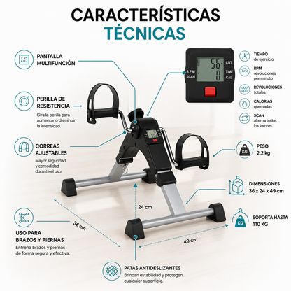MiniBicicleta Estatica Ejercitador Pedal
