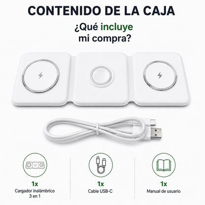 Cargador Inalámbrico Plegable 3 En 1