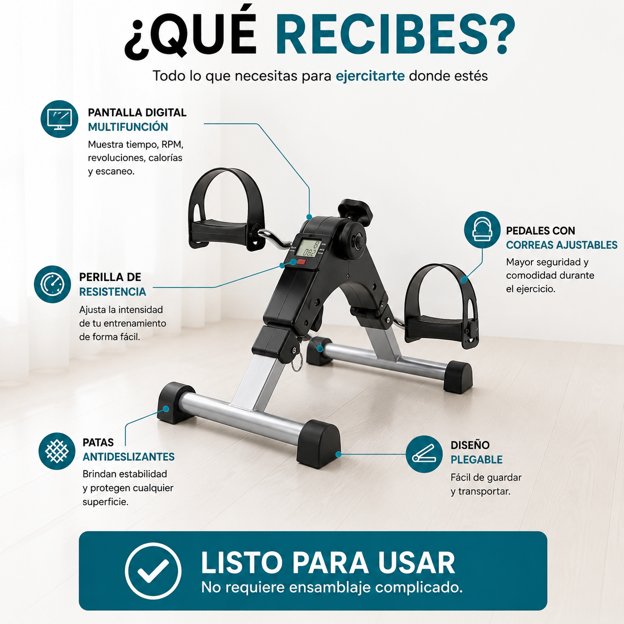 MiniBicicleta Estatica Ejercitador Pedal