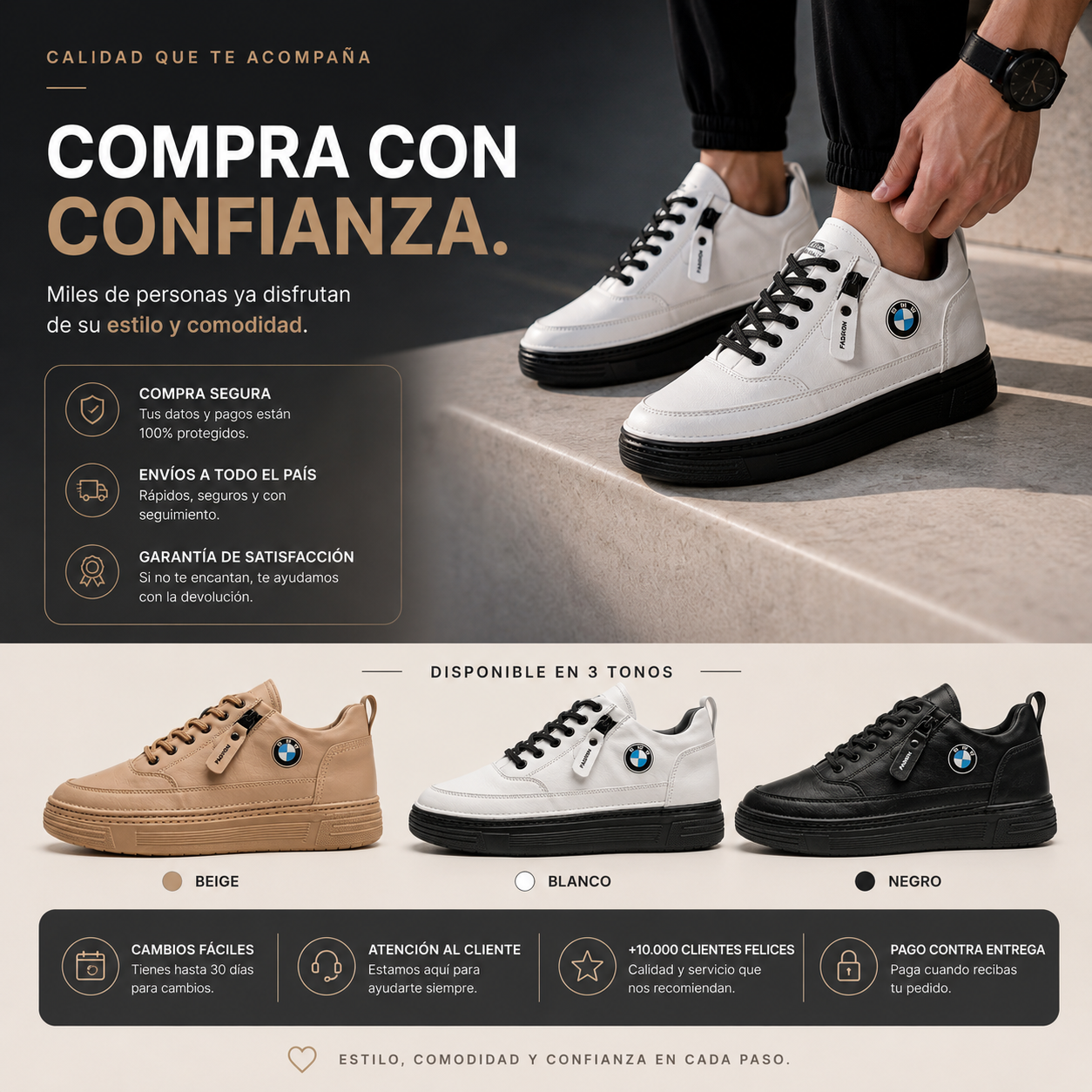 Tenis Casual Zipper