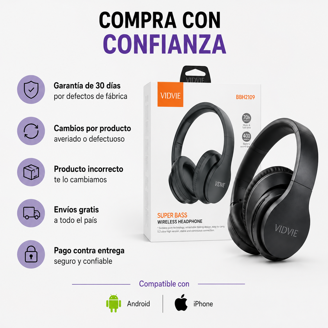 Diadema Bluetooth Inalámbrica