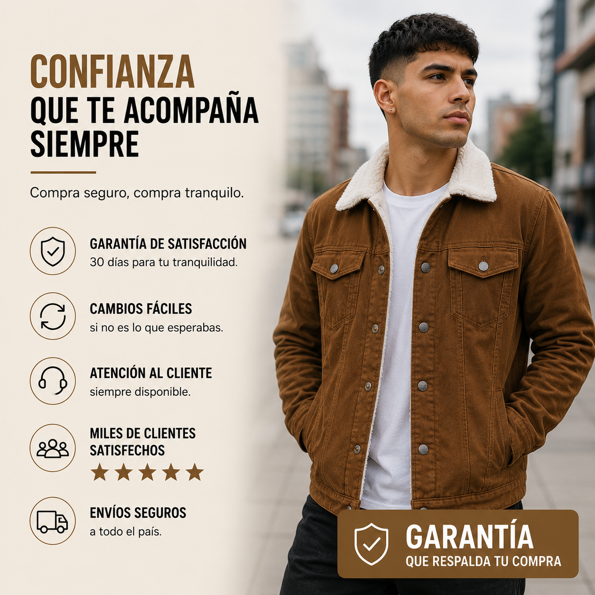 Chaqueta Gamuza Ovejera Hombre