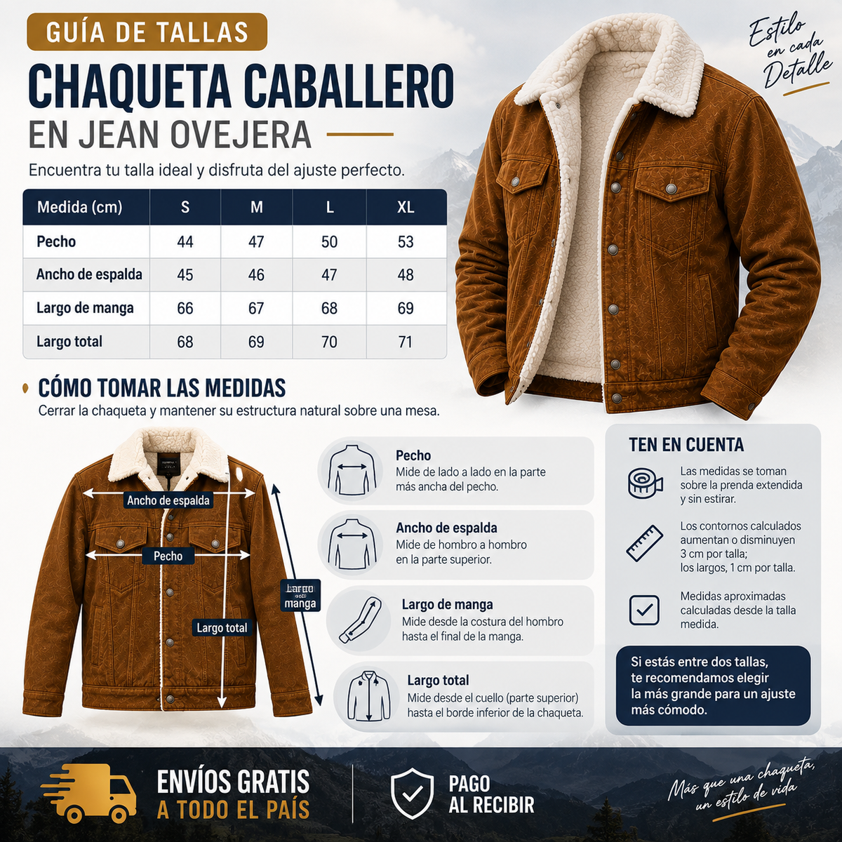 Chaqueta Gamuza Ovejera Hombre