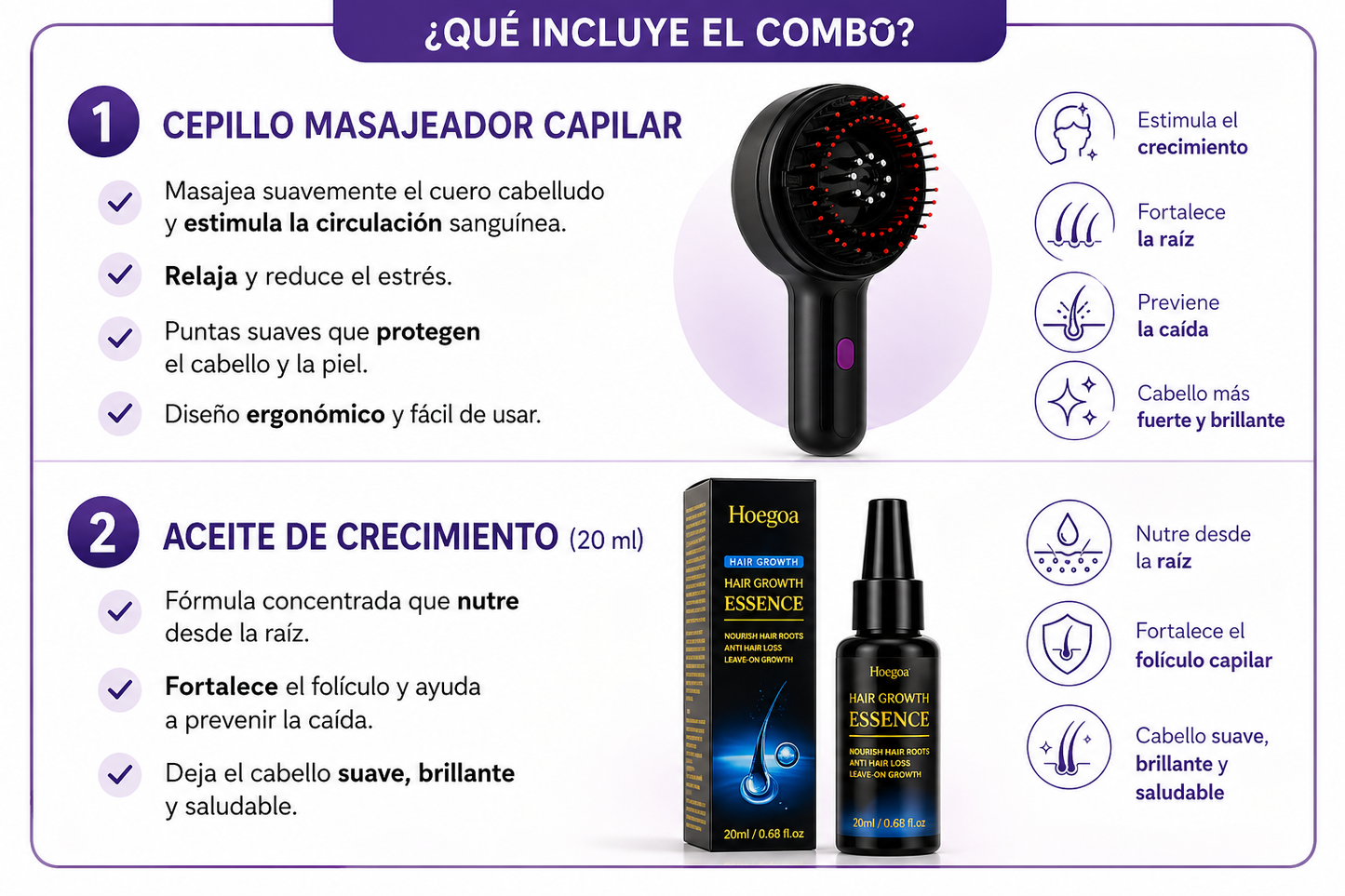 Combo Masajeador Capilar + Aceite crecimiento