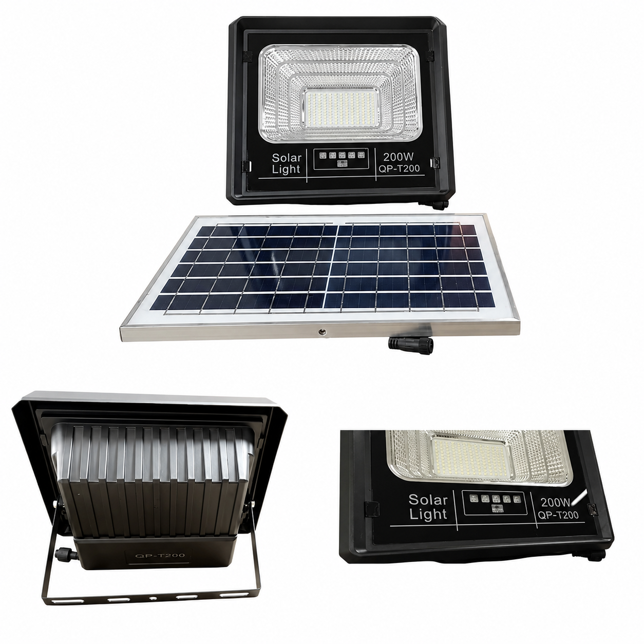 Lampara Reflector Led Con Panel Solar 200W