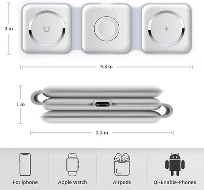 Cargador Inalámbrico Plegable 3 En 1
