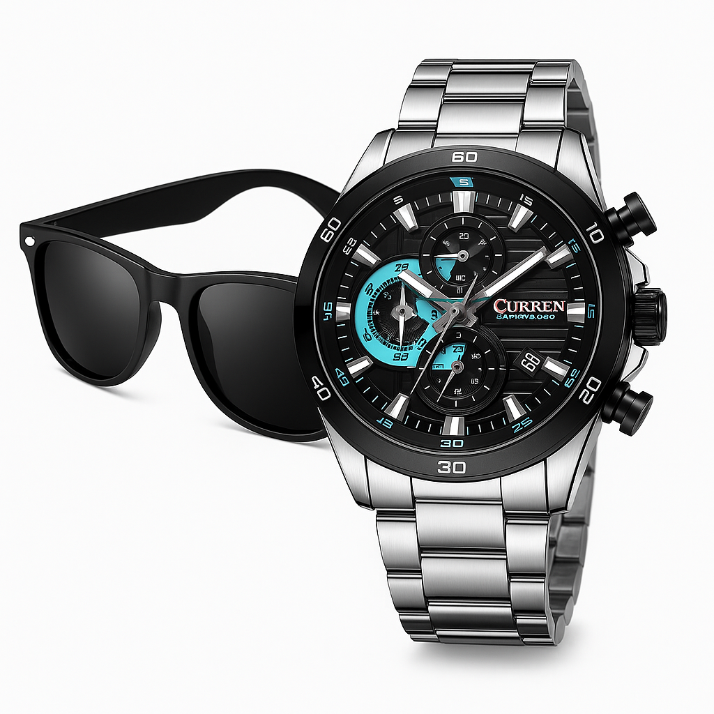 Combo Reloj Curren más Gafas Wayfarer