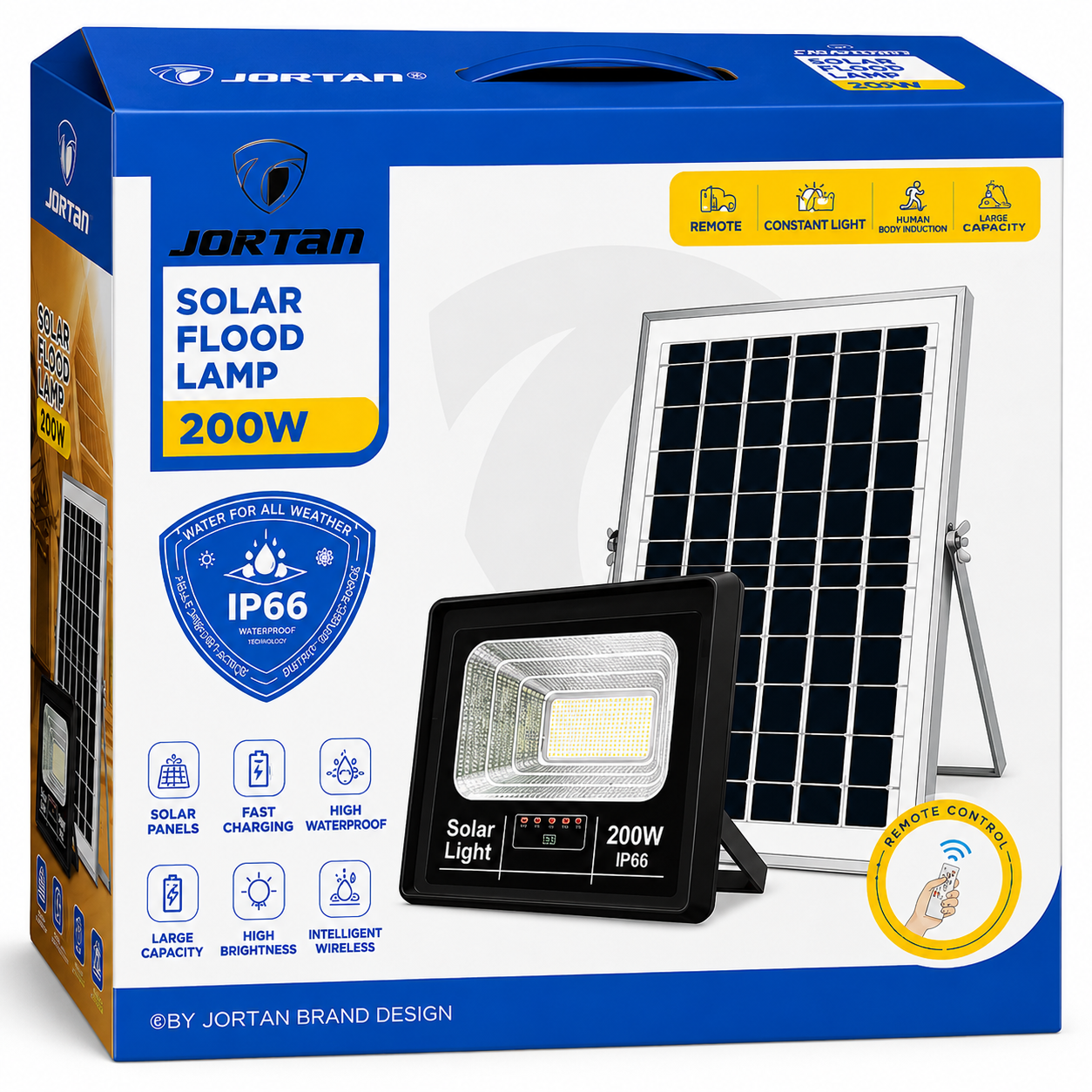 Lampara Reflector Led Con Panel Solar 200W