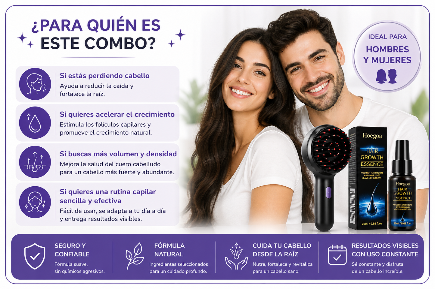Combo Masajeador Capilar + Aceite crecimiento