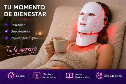 Máscara LED Facial + Cuello 7 Colores
