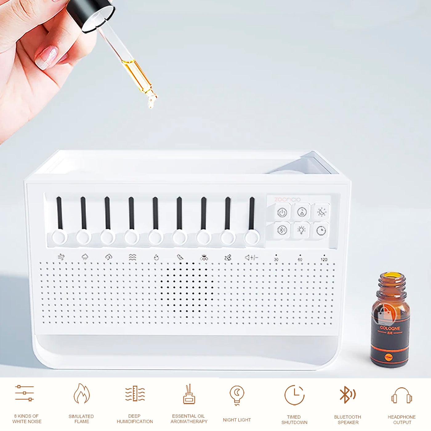 Humidificador con Ruido Blanco y Efecto Llama