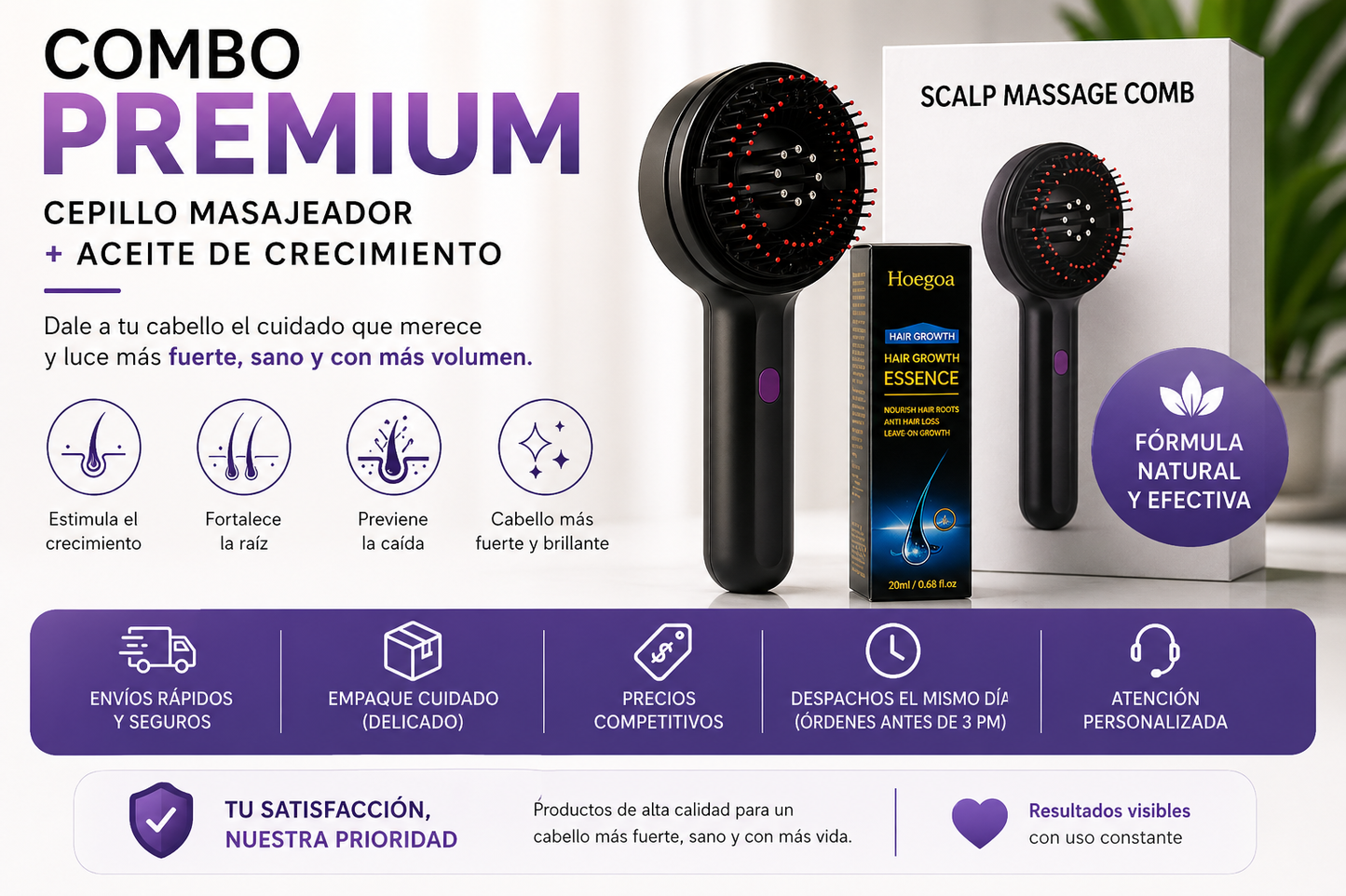 Combo Masajeador Capilar + Aceite crecimiento