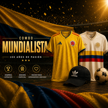 Combo Mundialista: Camiseta Amarilla + Camiseta 100 años + Gorra