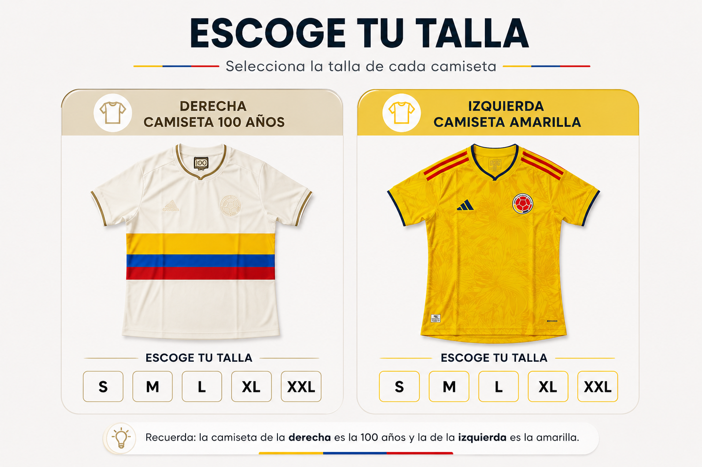 Combo Mundialista: Camiseta Amarilla + Camiseta 100 años + Gorra