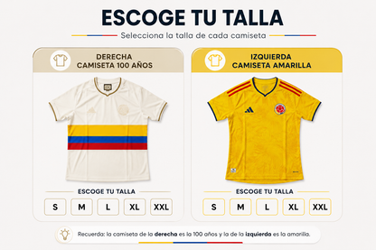Combo Mundialista: Camiseta Amarilla + Camiseta 100 años + Gorra