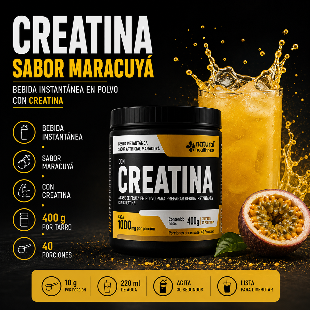Combo 2 UND. Creatina sabor Maracuya